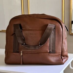 Senna Made Brown Tan Cow Hide Leather Weekender Duffle